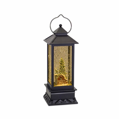 Melrose International  Lantern Snow Globe w/ Barn Perspective: front