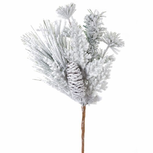 Snowy Mixed Pine Pick 16 H (Set of 12) PVC Perspective: front