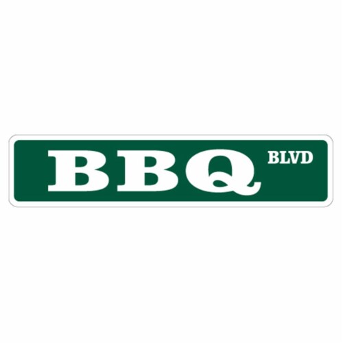 SignMission 1.5 x 7 in. BBQ Street Decal - Barbeque Lover Grill Sauce Grilling Perspective: front