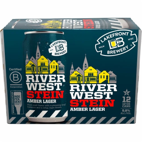 Lakefront Brewery® Riverwest Stein Amber Lager Beer Perspective: front