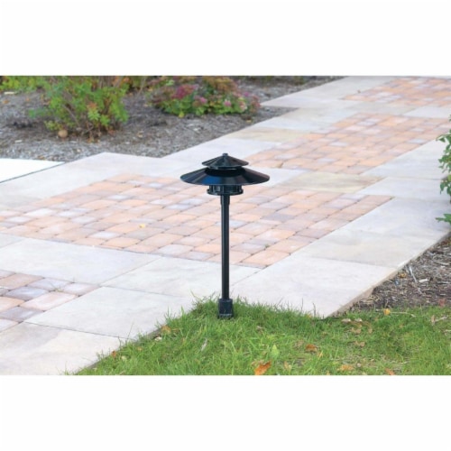 Lighting Large Horizon Two-Tier Pathlyte With Stake - Bronze Perspective: front