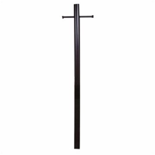 Smooth Aluminum Direct Burial Post with Ladder Rest, Hand Rubbed Bronze - 7 ft. Perspective: front