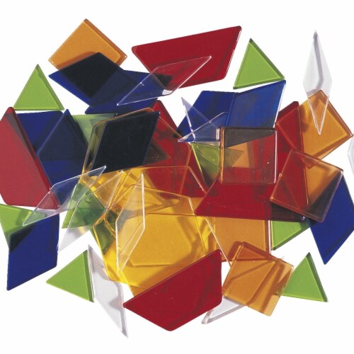 Transparent Pattern Blocks, Set of 49 Perspective: front