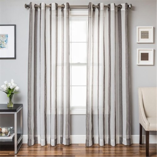 Delia Charcoal 84 Inch Grommet Top Panel, Pack Of 2 Perspective: front