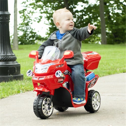 Rollers 3 Wheel Battery Powered FX Sport Bike, Red Perspective: front