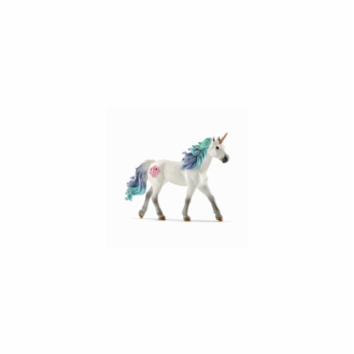 Sea Unicorn Stallion for Ages 3 & Up - White with Rainbow Perspective: front