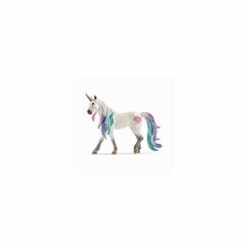 Sea Unicorn Mare for Ages 3 & Up - White with Rainbow Colors Perspective: front