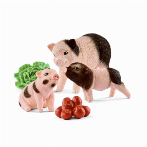 Miniature Pig Mother & Piglets Toy for Ages 3 & Up - Brown Perspective: front