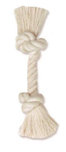 Mammoth Flossy Chews 100-Percent Cotton White Rope Mini Bone Perspective: front
