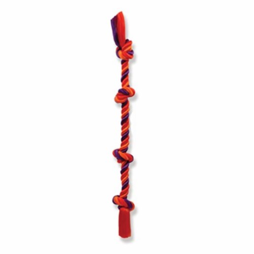 Mammoth Pet Products 467380 Flossy Chews Cottonblend Color 4-Knot Rope Tug, Extra Large Perspective: front