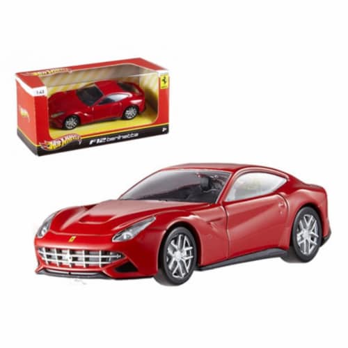 Ferrari F12 Berlinetta Red 1/43 Diecast Car Model by Hotwheels Perspective: front