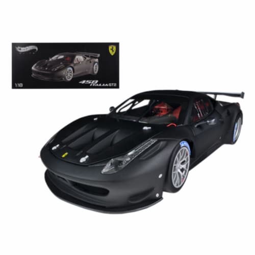 Fred Meyer Hot Wheels Bck09 Ferrari 458 Italia Gt2 Matt Black Elite Edition 1 18 Diecast Car Model 1