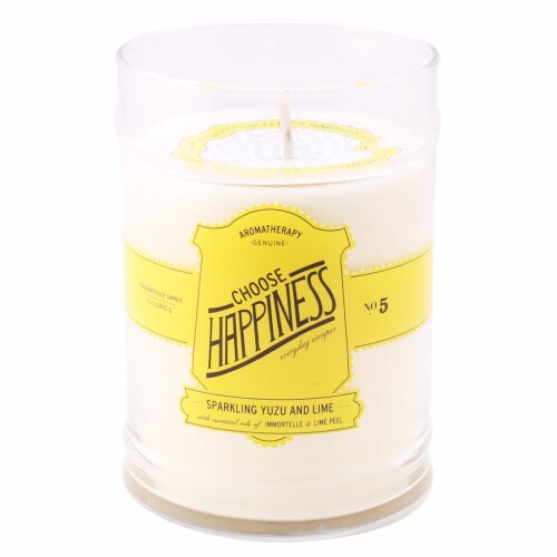 Illume Choose Happiness Sparkling Yuzu and Lime Candle Perspective: front