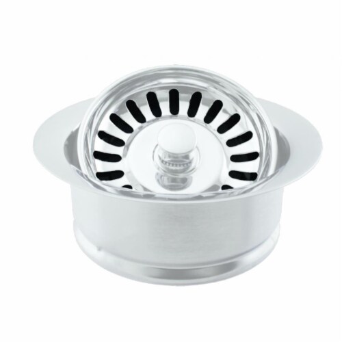 Westbrass D2089SEV-50 InSinkErator Style Disposal Flange & Strainer in Powder Coated White Perspective: front