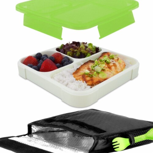 Ultrathin Lunchbook with Insulated Carrying Case - Green Perspective: front