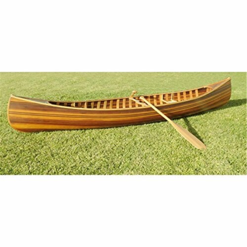 Canoe with Ribs Curved Bow Matte Finish 10 Feet Model Airplane Perspective: front