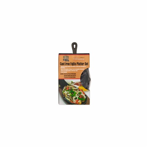 Classic Prestige Cast Iron Fajita Platter Set Perspective: front