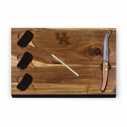 Kentucky Wildcats - Delio Acacia Bamboo Cheese Board & Tools Set Perspective: front