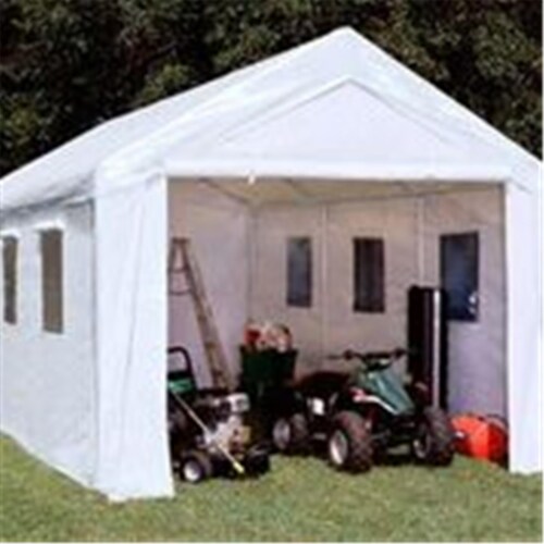 10 x 20 ft. Hercules Snow Load with Enclosure Kit - 8 Leg Canopy, White Perspective: front