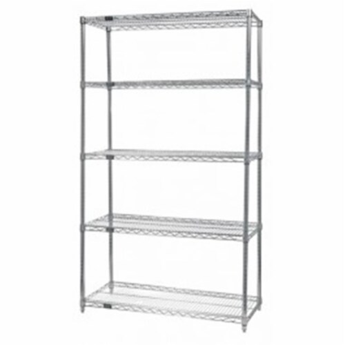 Wire 5 Shelf Starter Kit Chrome - 74 in. Perspective: front