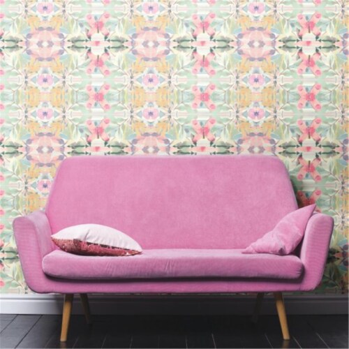 Synchronized Floral Peel & Stick Wallpaper, Pink, 1 - Kroger