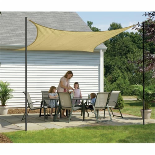 12 ft. - 3 7 m Square Shade Sail - Sand 230 gsm Perspective: front