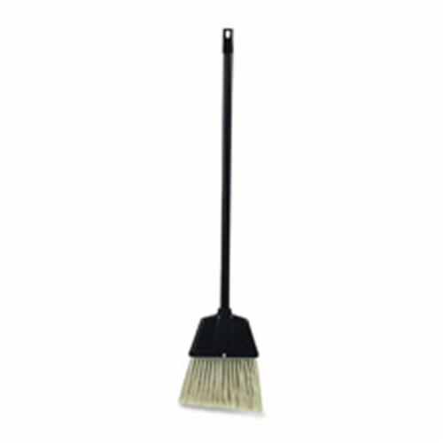 Angled Broom, for Lobby Dust Pan Kit, Plastic, Black Perspective: front