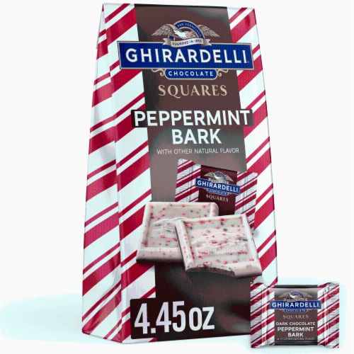 Ghirardelli® Chocolate Squares Dark Chocolate Pepperment Bark Perspective: front