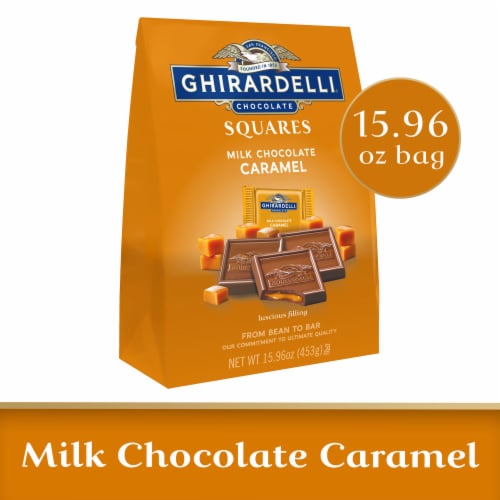 Ghirardelli® Milk Chocolate Caramel Squares Perspective: front