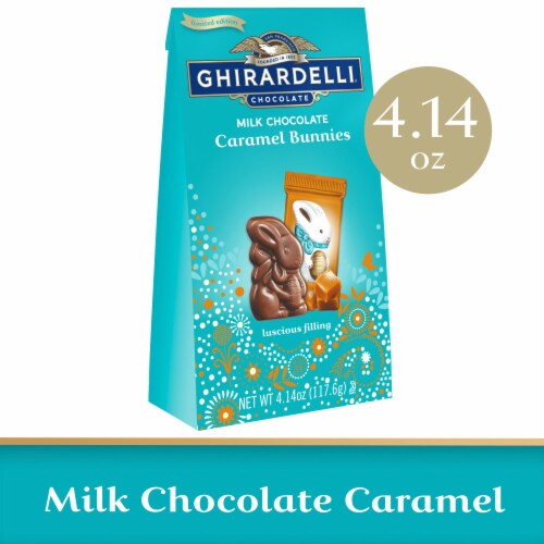 Ghirardelli® Easter Milk Chocolate Caramel Bunnies Easter Candy Perspective: front