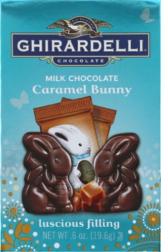 Ghirardelli Milk Chocolate Luscious Filling Caramel Bunny Perspective: front