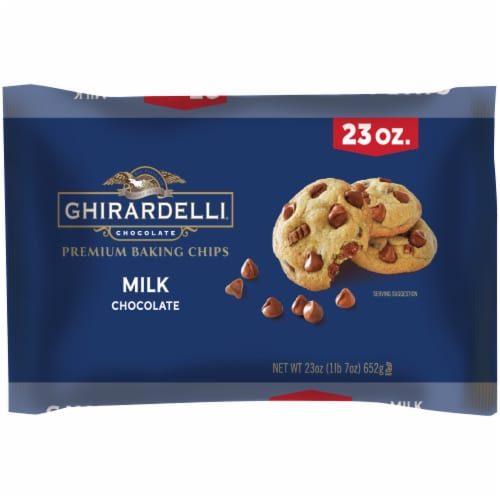 Ghirardelli® Premium Baking Milk Chocolate Chips Perspective: front