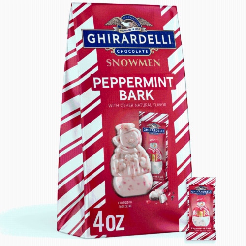 Ghirardelli® Peppermint Bark Snowmen Perspective: front