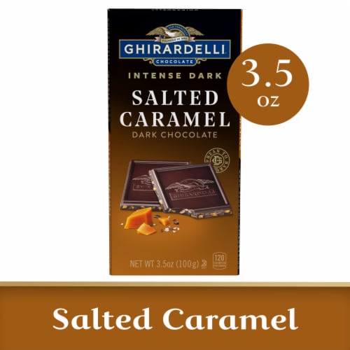 Ghirardelli® Intense Dark Salted Caramel Cascade Chocolate Bar Perspective: front