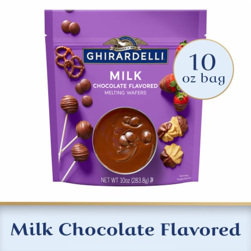 Ghirardelli® Milk Chocolate Flavored Melting Wafers Perspective: front