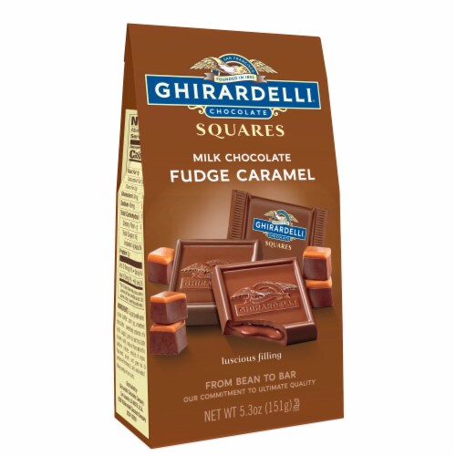 Ghirardelli Milk Chocolate Fudge Caramel Squares Perspective: front