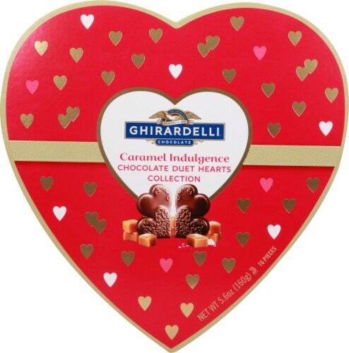 Ghirardelli Caramel Indulgence Chocolate Duet Hearts Perspective: front
