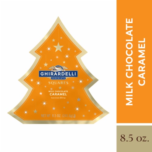 Ghirardelli® Milk Chocolate Squares with Caramel Filling Perspective: front