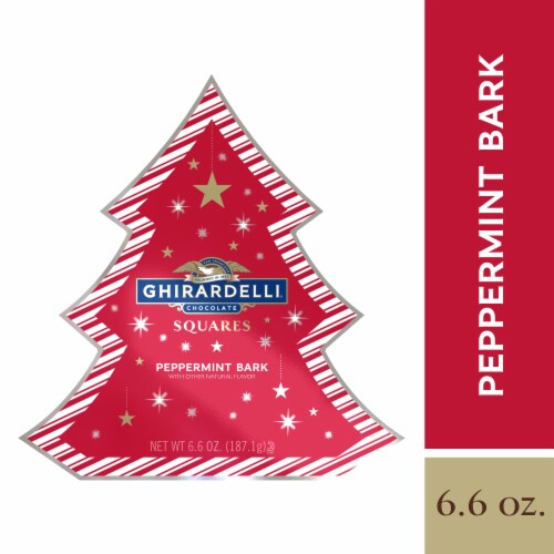 Ghirardelli® Holiday Peppermint Bark Squares Tree Gift Perspective: front