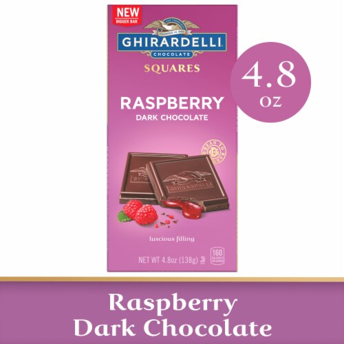 Ghirardelli® Raspberry Filled Dark Chocolate Squares Perspective: front