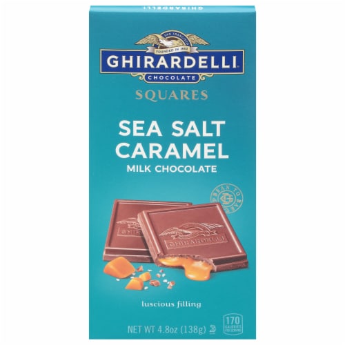 Ghirardelli® Sea Salt Caramel Milk Chocolate Squares Perspective: front