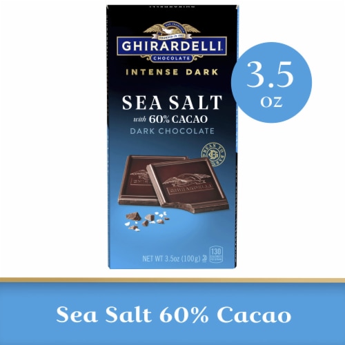 Ghirardelli® Intense Dark Sea Salt With 60% Cacao Dark Chocolate Perspective: front