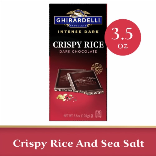 Ghirardelli® Intense Dark Crispy Rice & Sea Salt Dark Chocolate Bar Perspective: front