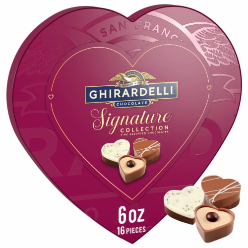 Ghirardelli® Signature Collection Chocolates Valentine Candy Heart Perspective: front