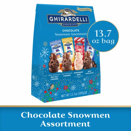 Ghiradelli® Holiday Chocolate Snowmen Assortment Perspective: front
