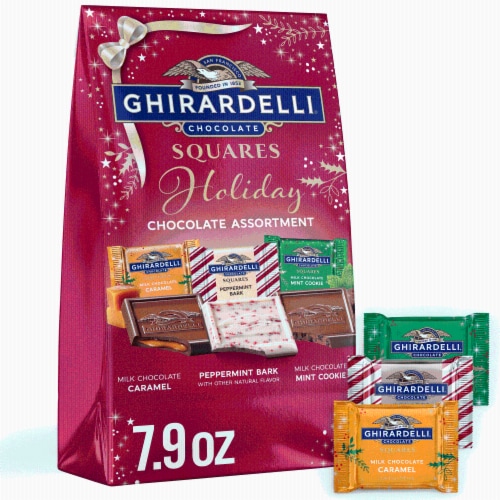 Ghirardelli® Holiday Chocolate Assortment Candy Bag Perspective: front