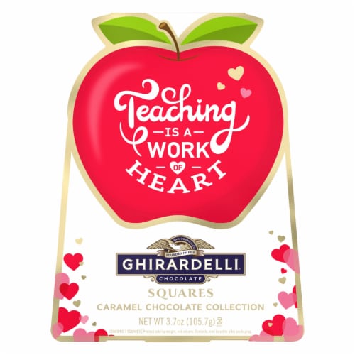 Ghirardelli® Squares Caramel Chocolate Collection Apple Gift Perspective: front