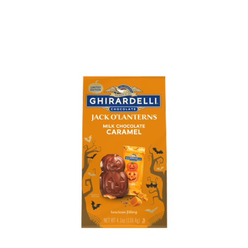 Ghirardelli® Milk Chocolate Caramel Jack O'Lanters Perspective: front