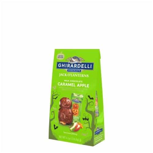 Ghirardelli® Milk Chocolate Caramel Apple Jack O'Lanterns Perspective: front