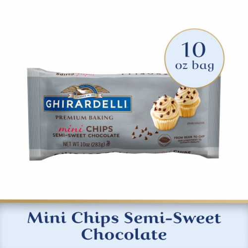 Ghirardelli® Premium Baking 60% Cacao Bittersweet Mini Chocolate Chips Perspective: front
